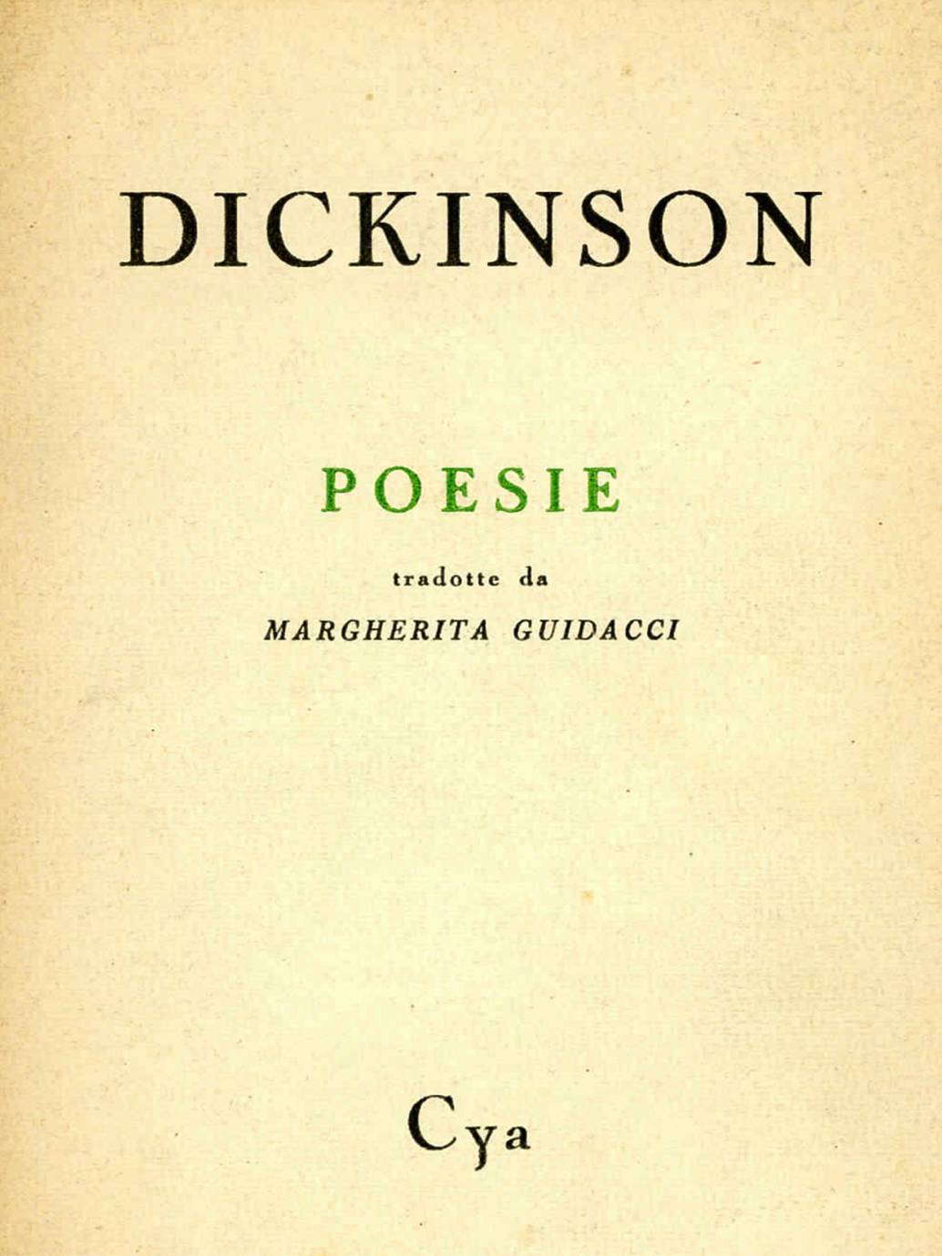 Traduzioni Dickinson Libro Traduzioni